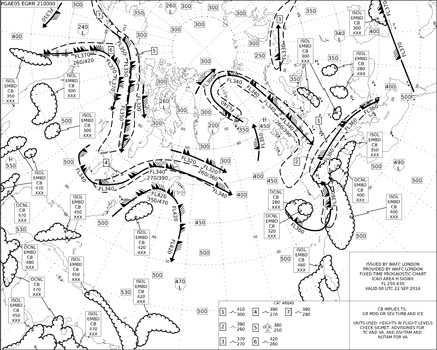 Mapa meteorológico para evitar turbulencias