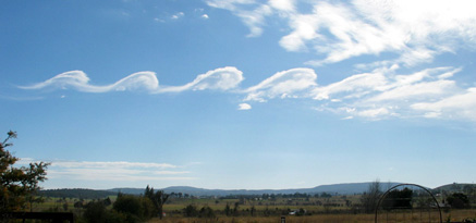 Turbulencias visibles en las nubes
